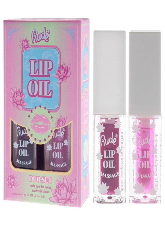 RUDE cosmetics Lip Oil Massage Duo by Rude Cosmetics for Women - 2 Pc 0.135oz - Passion Fruit, Lip Oil - Grapefruit - Image 4